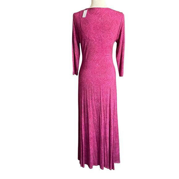 NWT $150 Soft Surroundings Hyannis Maxi Dress Tapestry Multi MEDIUM 3/4 Sleeves - Picture 4 of 11